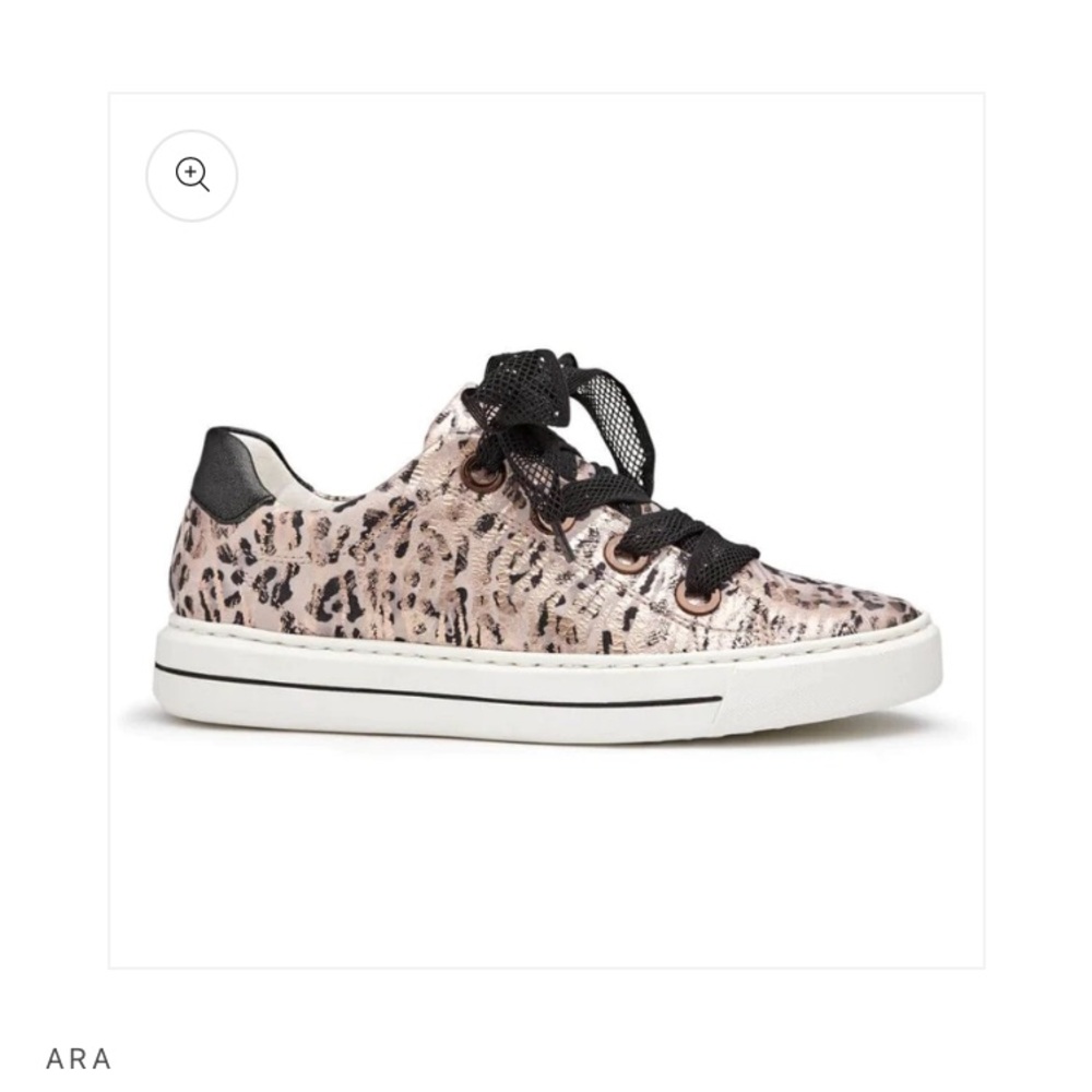 Ara Charles Puder Leopard Print Sneakers Metallic Gold Black Women’s UK 4/US 6 - Picture 10 of 11